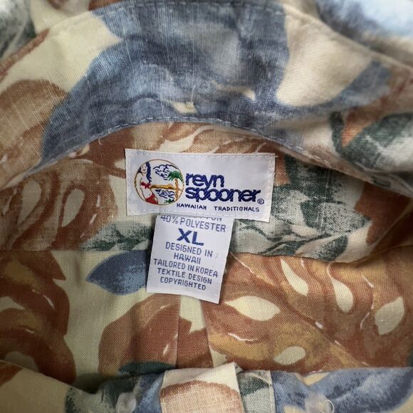 Reyn Spooner Hawaiian Shirt Mens XL Cotton Blend Vintage Popover - Picture 7 of 8